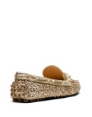 metallic-effect driving loafers