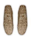 metallic-effect driving loafers