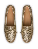 metallic-effect driving loafers