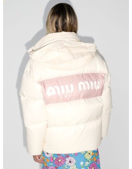 logo print puffer jacket