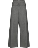 paperbag-waist wide-leg trousers
