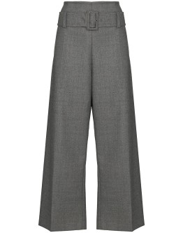 paperbag-waist wide-leg trousers