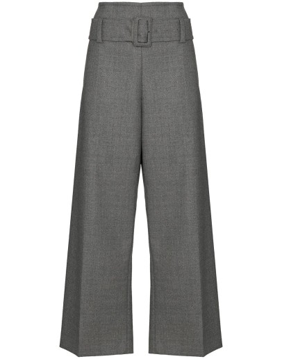 paperbag-waist wide-leg trousers