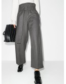 paperbag-waist wide-leg trousers