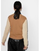 contrast-sleeve button-up cardigan