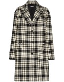 shetland check single breasted coat
