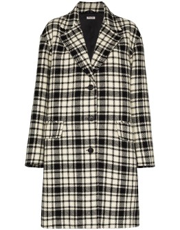 shetland check single breasted coat