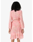 Kirsty ruffled palm-print wrap dress