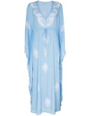 Safia tassel-trim embroidered kaftan 