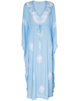 Safia tassel-trim embroidered kaftan 