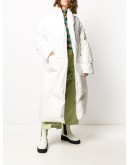 contrast-belt puffer jacket