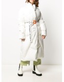 contrast-belt puffer jacket