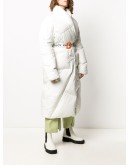contrast-belt puffer jacket