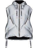 hooded sleeveless puffer jacket