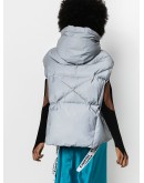hooded sleeveless puffer jacket
