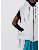 hooded sleeveless puffer jacket