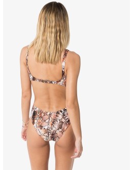 cutout snake-print swimsuit