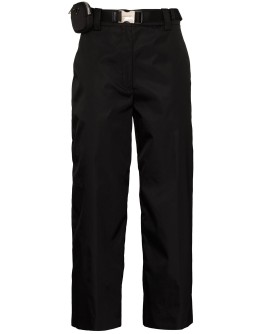 Gabardine straight leg trousers