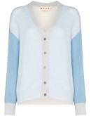 contrasting-sleeve buttoned cardigan