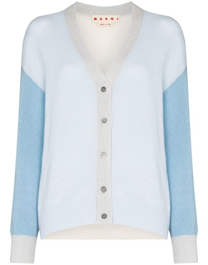 contrasting-sleeve buttoned cardigan