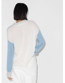 contrasting-sleeve buttoned cardigan