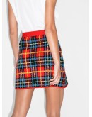 tartan-check mini skirt