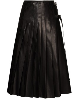 pleated midi skirt