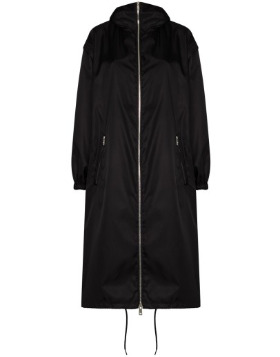 hooded gabardine raincoat