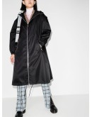 hooded gabardine raincoat