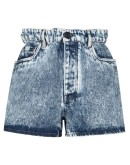 paperbag-waist denim shorts