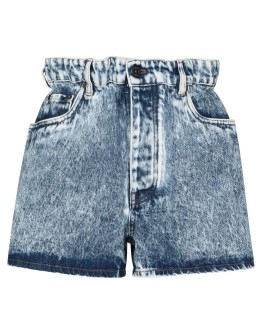 paperbag-waist denim shorts