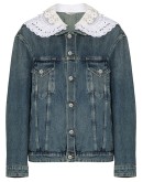 lace-trim denim jacket