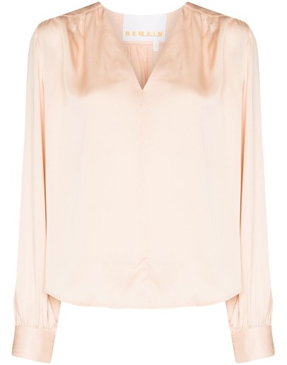 V-neck satin-effect blouse