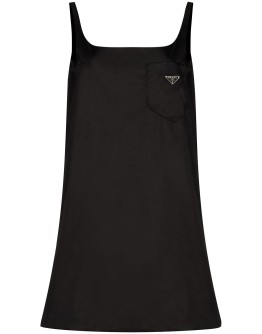 logo-print slip dress