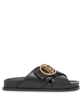 TB plaque slide sandals