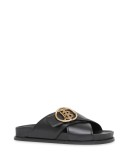 TB plaque slide sandals