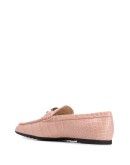 crocodile-effect leather loafers