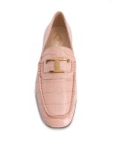 crocodile-effect leather loafers