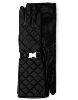 quilted buckled gloves