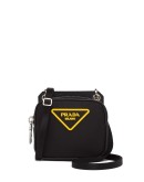 nylon and saffiano leather pouch