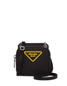 nylon and saffiano leather pouch