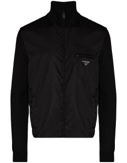 zip-up knit cardigan jacket
