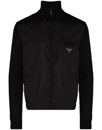 zip-up knit cardigan jacket