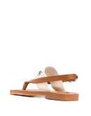 logo print leather sandals