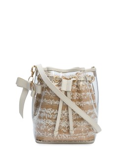 bow-charm drawstring bucket bag