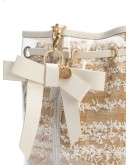 bow-charm drawstring bucket bag