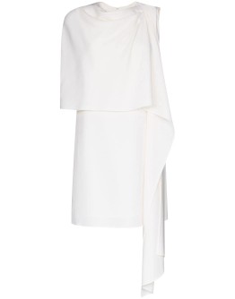 draped wool mini dress