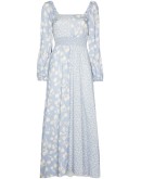 panelled floral-print midi dress