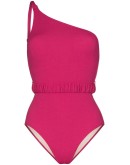 one-shoulder ruched swimsuit