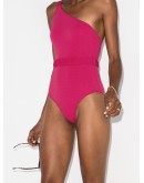 one-shoulder ruched swimsuit